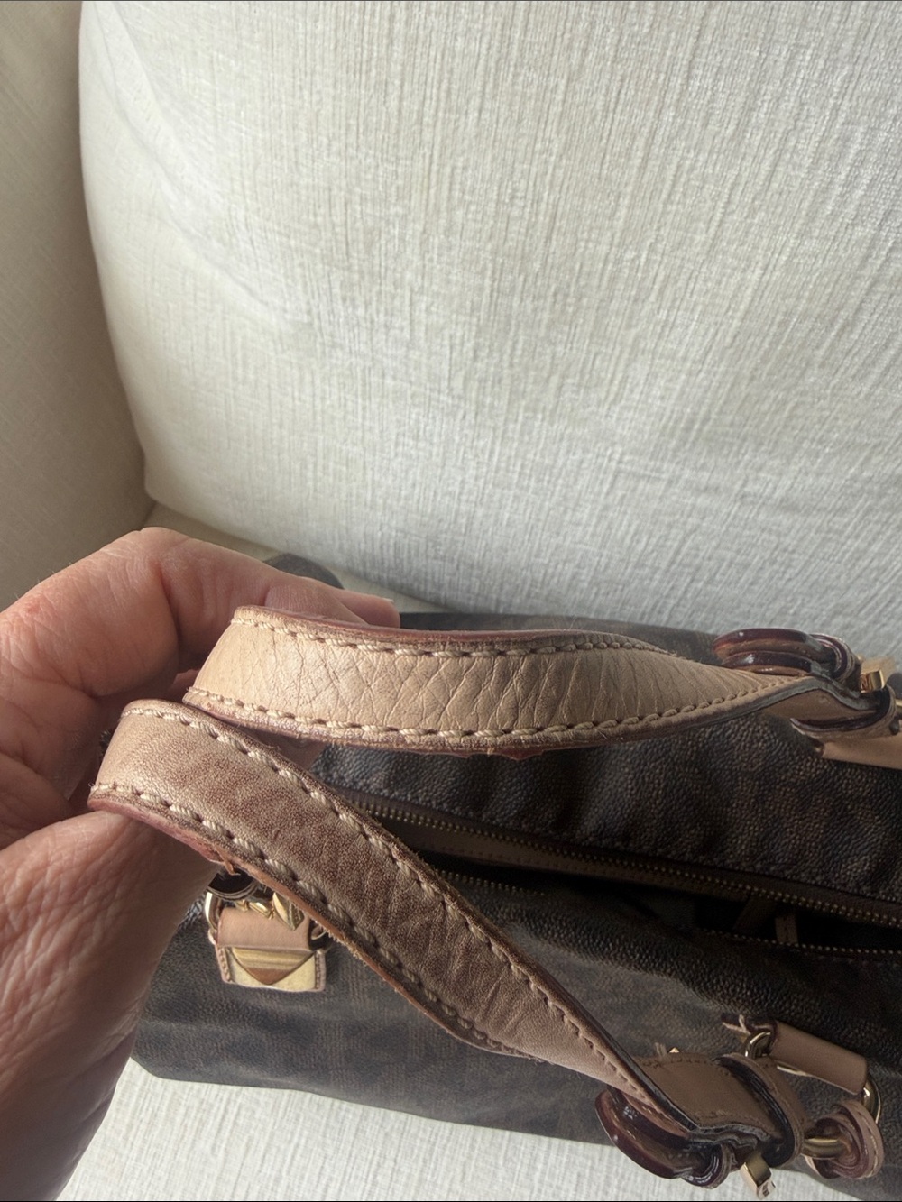 Michael Kors Dark Brown Monogram Satchel - Picture 3 of 10